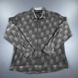 BARABAS Signature Classic Fit Mens 2XL Geometric Long Sleeve Button Up Shirt